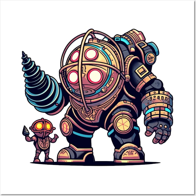 Big Daddy+Little Sister-For Old Gamers Wall Art by CachoPlayer